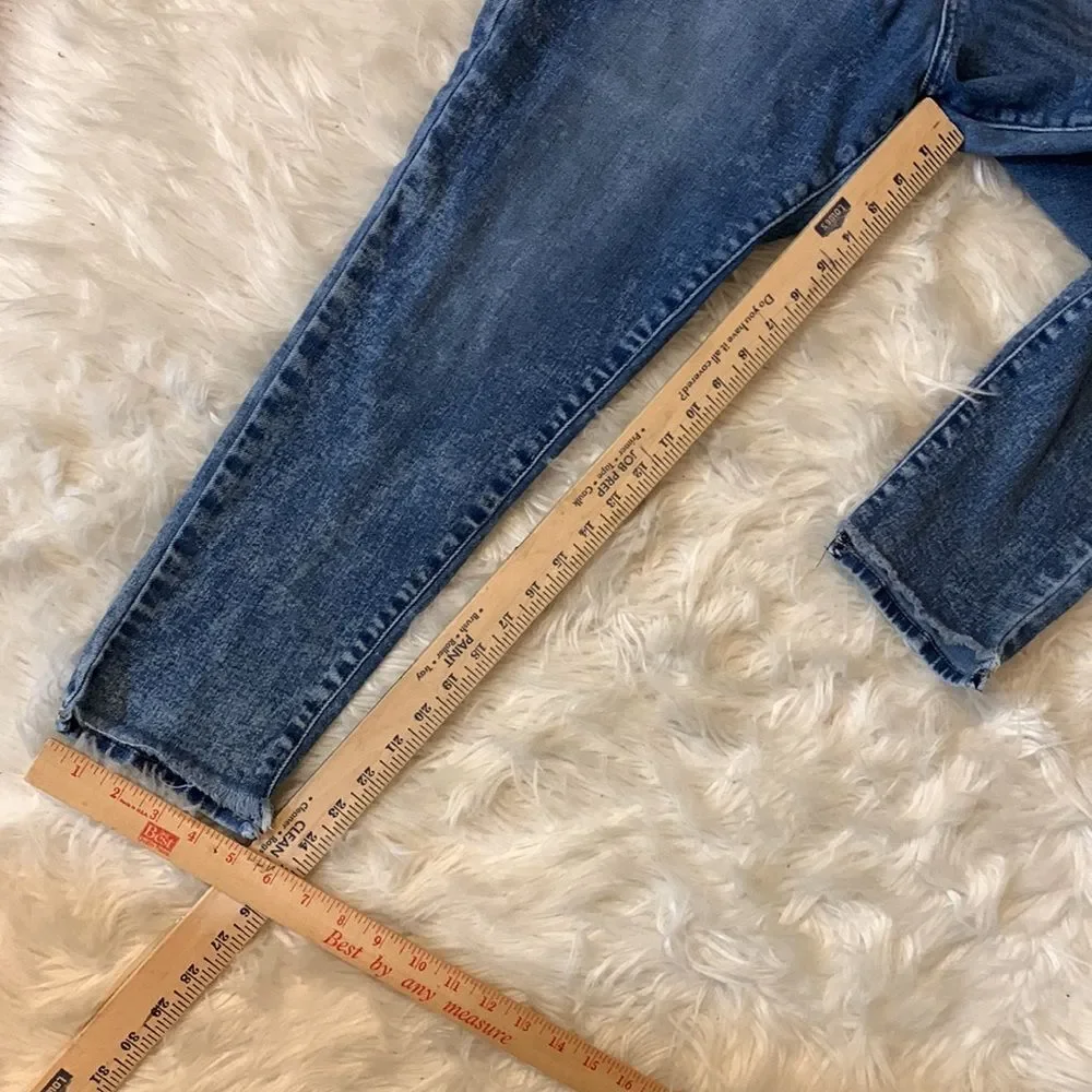 KANCAN size extra-large distressed cropped denim jeans